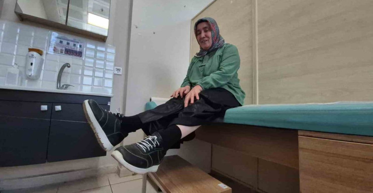 51 yaşındaki kadın, doğuştan çarpık ayak rahatsızlığı sonrası ilk kez ayakkabı giydi