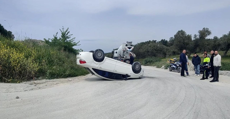 80 Yaşındaki Sürücü Takla Atan Araçtan Kurtuldu