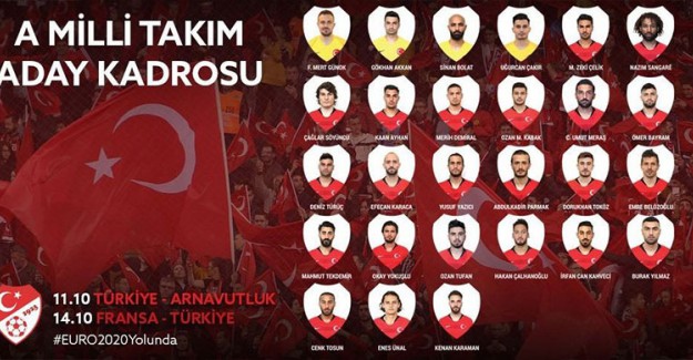 A Milli Takım Arnavutluk Ve Fransa Karşılaşması Aday Kadrosu Belirlendi