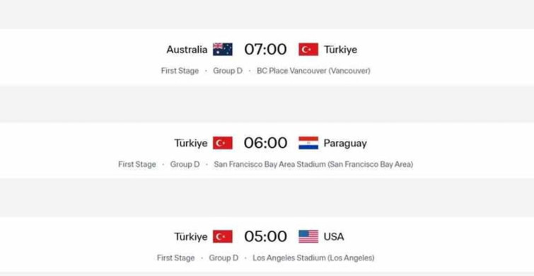 A Milli Takım'ın Dünya Kupası Fikstürü Güncellendi