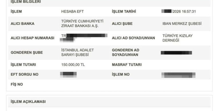 Adalet Bakanı Gürlek, Kızılay’a 150 bin lira bağışladı