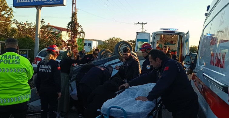 Adana'da Park Halindeki Araca Çarpan Otomobilde 2 Yaralı