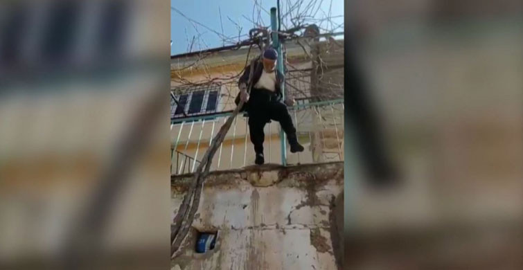 Adıyaman'da 80 Yaşındaki Adam, Asmada Asılı Kaldı