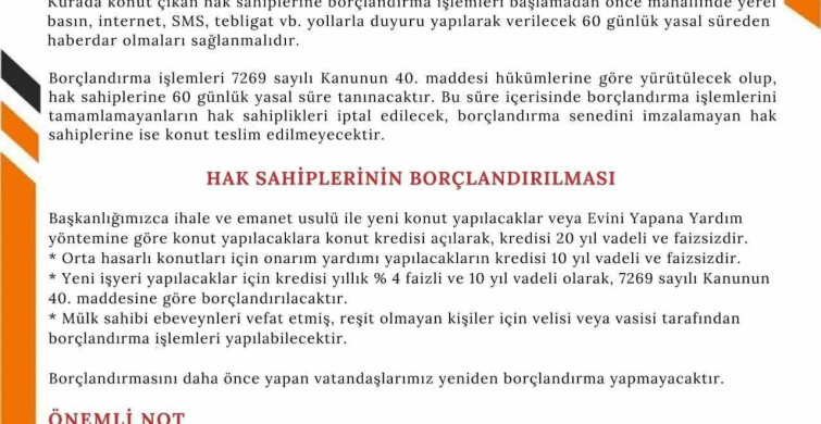 Afad’dan deprem konutları için borçlandırma çağrısı