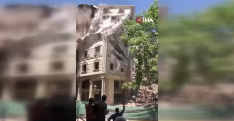 Afyonkarahisar'da otel yıkımı sırasında iş hanına çökme olayı