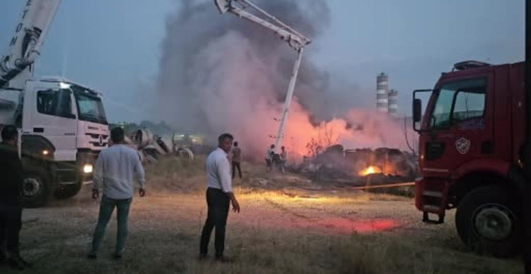 Afyonkarahisar'da otluk alanda çıkan yangın fabrikanın bahçesine sıçradı
