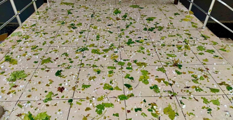 Afyonkarahisar'da sağanak ve dolu yağışı tarım arazilerine zarar verdi