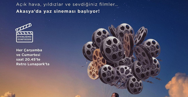 Akasya açık hava sineması ile yaz akşamlarına sinema keyfi