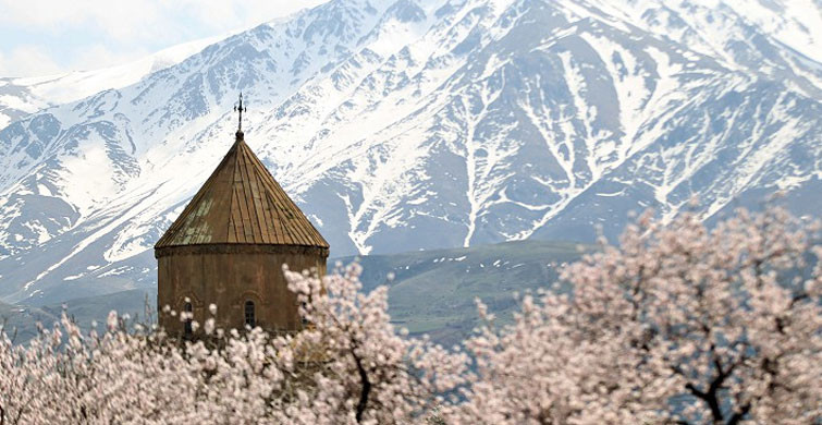 Akdamar Adası’nda Çiçek Açan Badem Ağaçları Görenleri Mest Etti