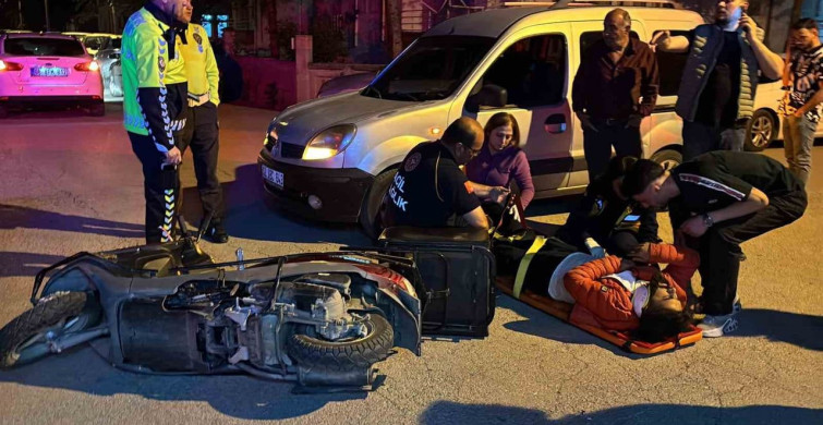 Aksaray'da Motokurye Kaza Geçirdi