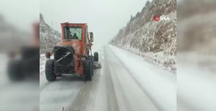 Akseki-Seydişehir Karayolunda Kar Yağışı Etkili