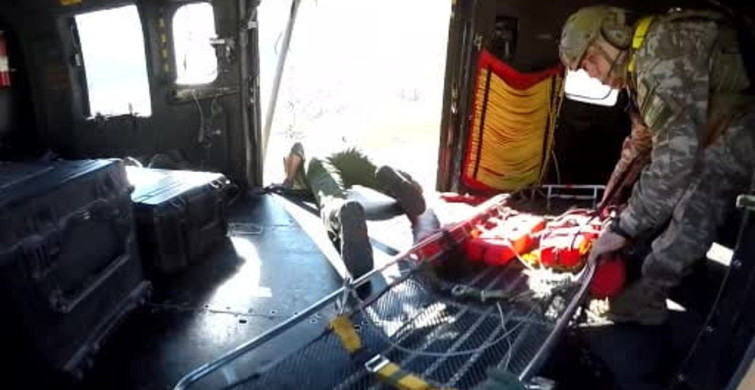 Aladağlar’da mahsur kalan dağcının kurtarılma anları kamerada