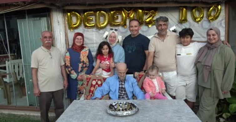 Amasya'da 100 yaşına giren Ali dede için sürpriz doğum günü kutlaması yapıldı