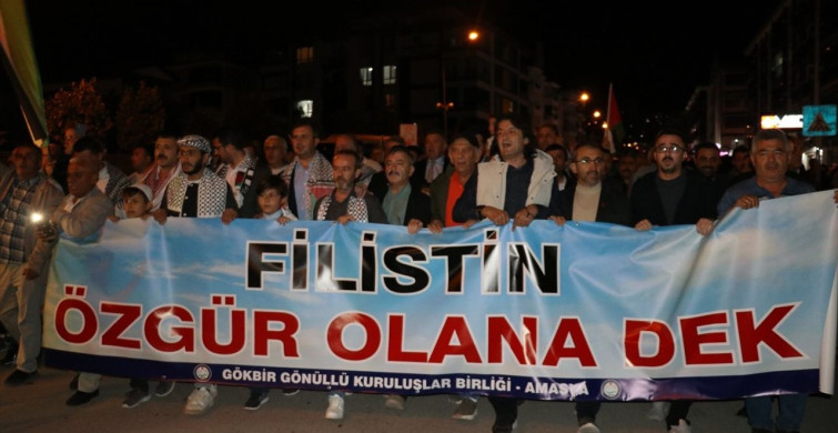 Amasya'da Gazze Saldırılarına Yönelik Protesto Gösterisi