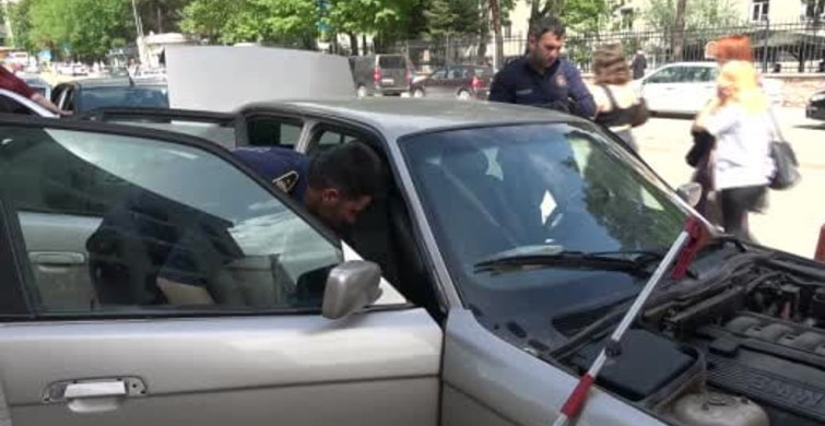 Amasya'da Otomobilin İçine Giren Yılan Yakalandı