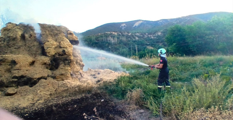 Amasya'da Yangın: Bin Balya Saman ve Araç Yok Oldu