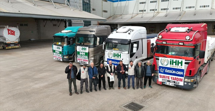 Amasya'dan Suriye'ye 5 Yardım Tırı Gönderildi