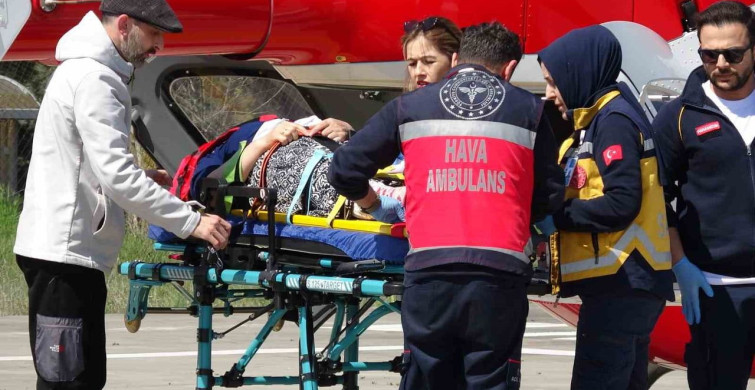Ambulans Helikopterin Kahramanlığı: 5 Metre Yükseklikten Düşen Kadının Kurtarılması