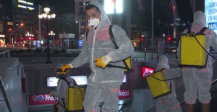 Ankara Metrosunda Korona Virüs Dezenfektesi