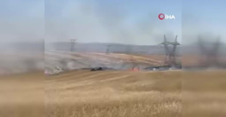 Ankara'da ekili arazide çıkan yangın mahalle sakinleri tarafından kontrol altına alındı
