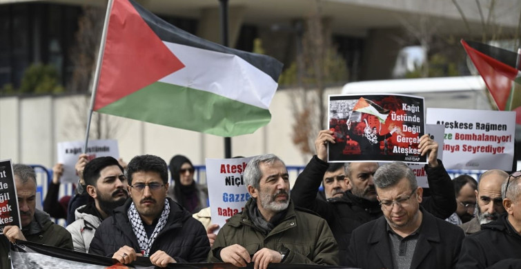 Ankara'da Gazze'deki Ateşkes İhlalleri Protesto Edildi