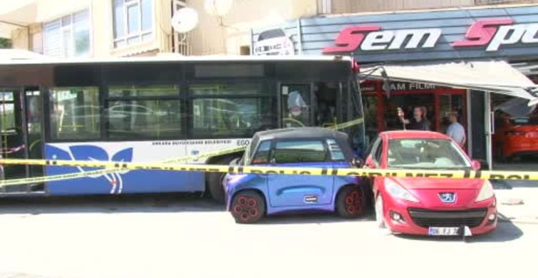 Ankara’da kontrolden çıkan EGO otobüsü iş yerine girdi: 7 yaralı