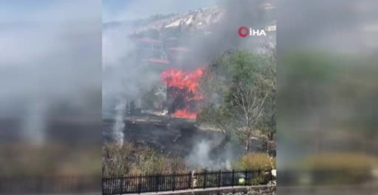 Ankara’da yangın, ahşap evi kullanılamaz hale getirdi