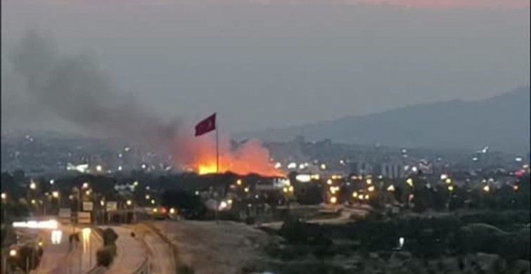 Ankara'nın etimesgut ilçesinde otluk arazide yangın