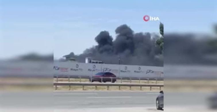 Ankara'nın Gölbaşı ilçesinde fabrika yangını