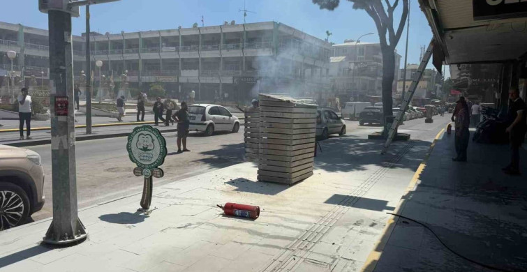Antalya'nın Serik ilçesinde elektrik trafosunda yangın çıktı
