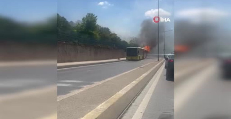 Ataşehir'de seyir halindeki İETT otobüsünde yangın