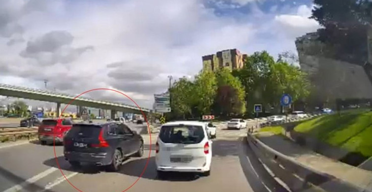 Ataşehir'de Trafik Tartışması: Taralı Alandan Kaynak Yapan Sürücü Kamerada