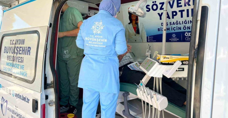 Aydın Büyükşehir Belediyesi mobil ağız ve diş sağlığı kliniklerine vatandaşlardan yoğun ilgi