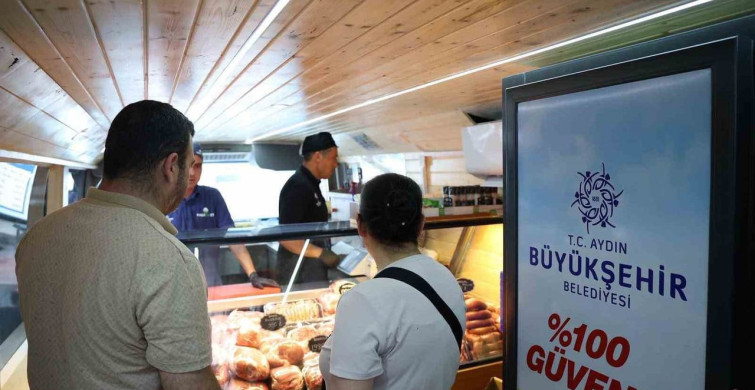 Aydın Büyükşehir Belediyesi mobil halk ege et uygulaması buharkent'te yoğun ilgi gördü