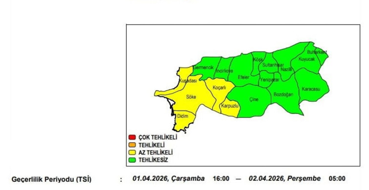 Aydın İçin Kuvvetli Rüzgar Uyarısı