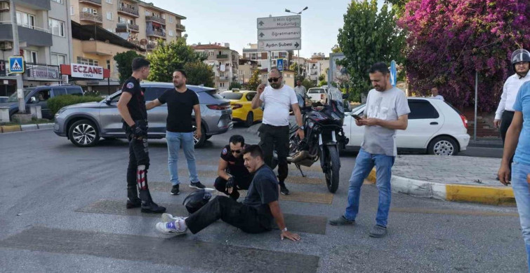 Aydın'da otomobil ile motosikletin çarpışması sonucu sürücü yaralandı