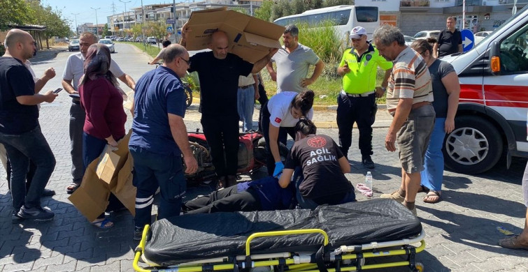 Aydın'da Trafik Kazasında Yaralanan Kadına Sıcak Havada Yardım