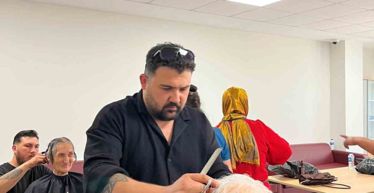 Aydınlı berber ve kuaförlerden huzurevi sakinlerine gönül dokunuşu