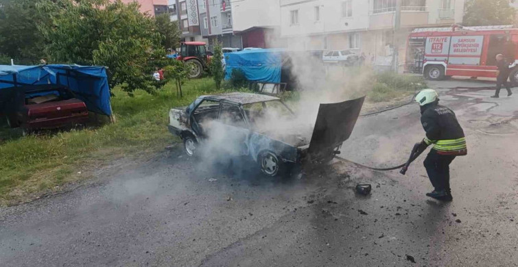 Bafra'daki Kaportacı Dükkanında Yangın