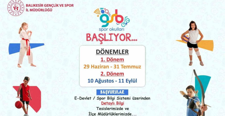 Balıkesir'de Spor Okulları Kayıtları Başlıyor