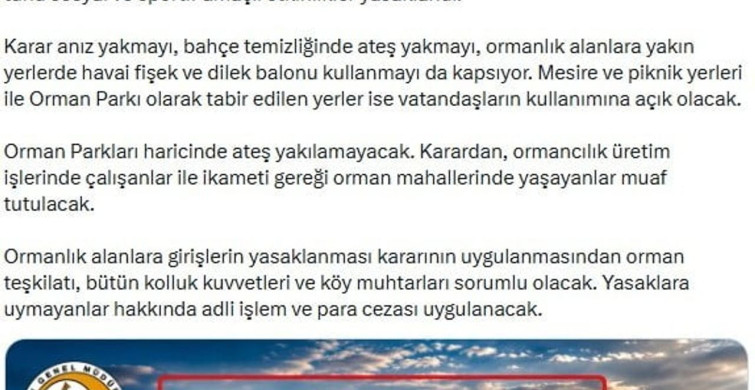 Bartın’da ormanlara giriş yasaklandı
