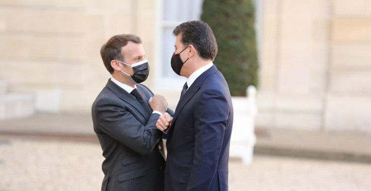 Barzani ile Macron Paris'te Buluştu
