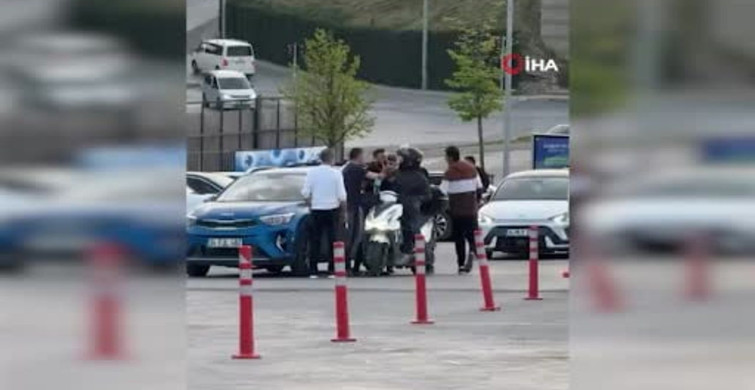 Başakşehir'de Motosiklet Sürücüsüne Yumruk: Kavga Anı Kamerada