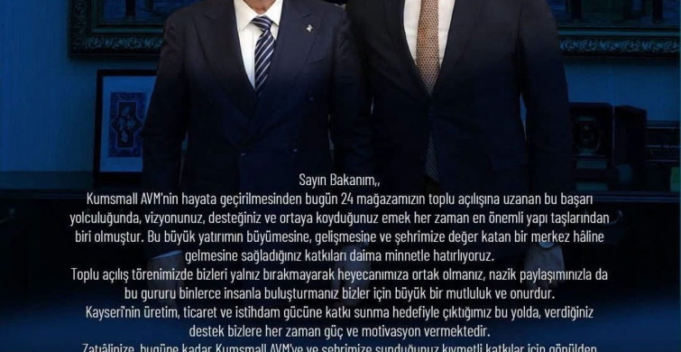 Başkan Sarıkaya'dan Elitaş'a teşekkür
