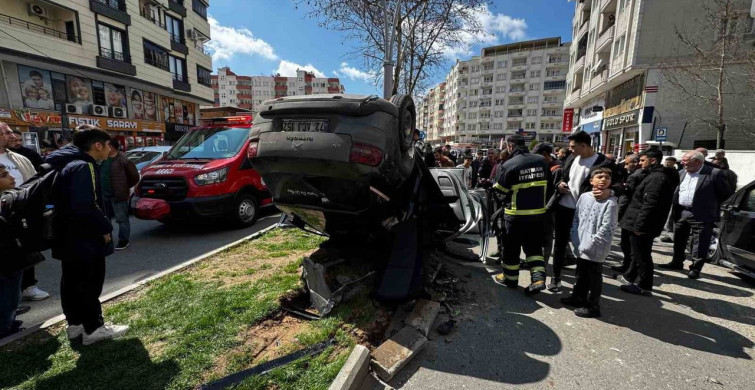 Batman'da Kontrolden Çıkan Otomobil Ters Döndü