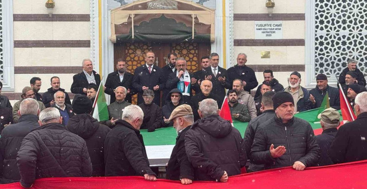 Bayburt'ta Filistin'e Destek Protestosu