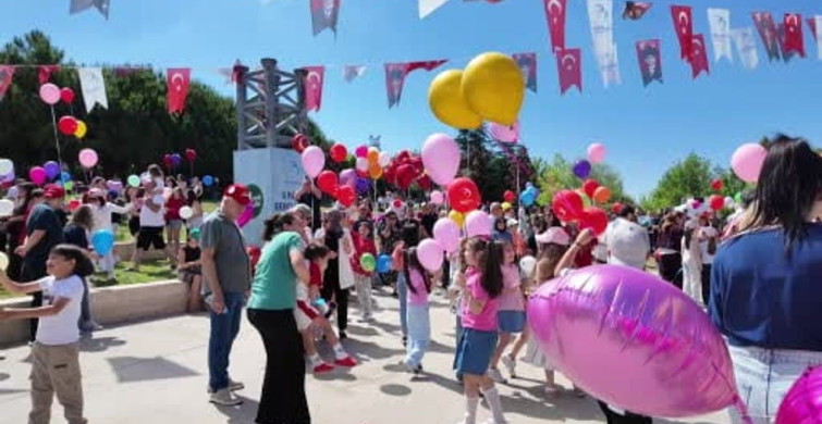 Beylikdüzü'nde kanseri yenen 9 yaşındaki Almira için binlerce balon gökyüzüne bırakıldı