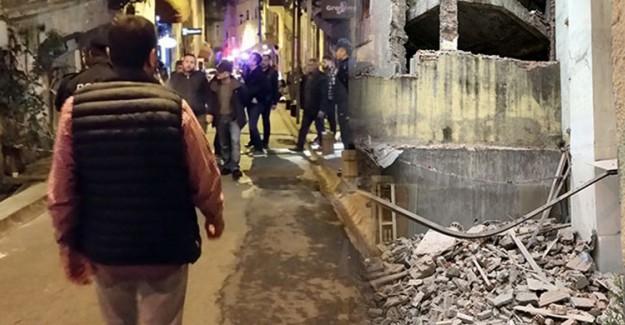 Beyoğlu'nda 4 katlı Metruk Binada Hasar Oluştu