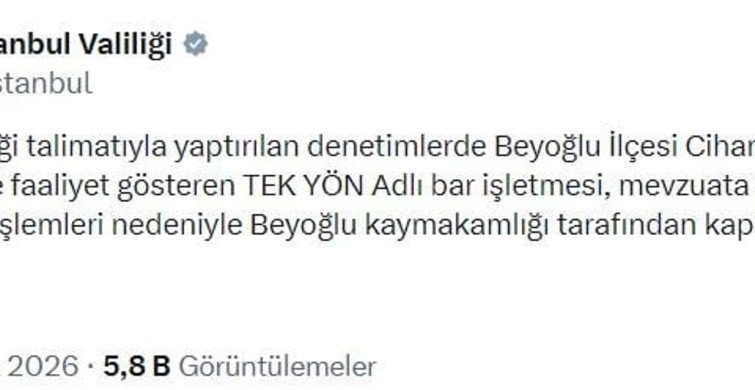 Beyoğlu'nda mevzuata aykırı bar işletmesi kapatıldı