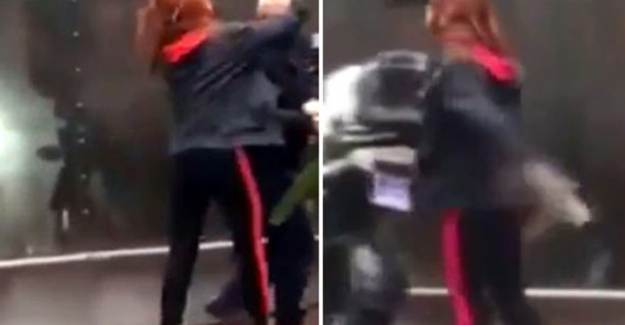 Beyoğlu'nda Saldırgan Kadın Yaşlı Adamı Öldüresiye Dövdü!